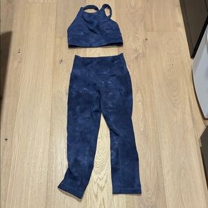 Lululemon Athletica Navy Sports Bra and Leggings Set